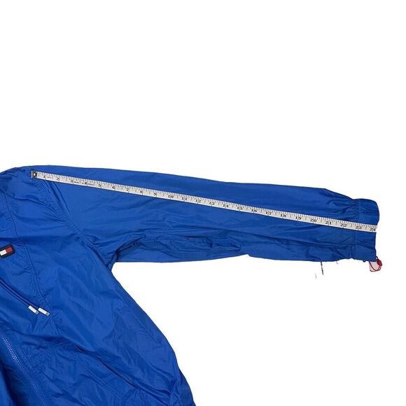 Tommy Hilfiger Jacket Womens L Blue Hoodie Windbreaker Full Zip Flag Sporty NEW - Picture 9 of 12